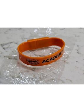 Geek Squad Orange 2GB USB Flash Drive Bracelet One Size